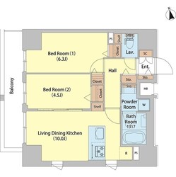 レフィールオーブ町屋駅前の物件間取画像